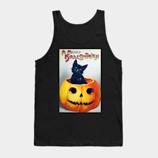 Vintage Halloween Black Cat Tank Top